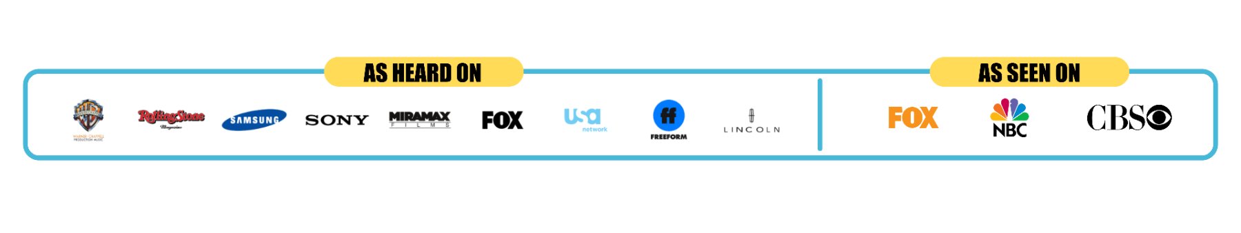 As heard on Warner Chappell, Rolling Stone, Samsung, Sony, Fox, and more